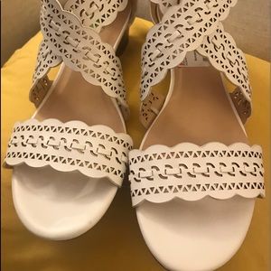 White sandals NWT by XOXO